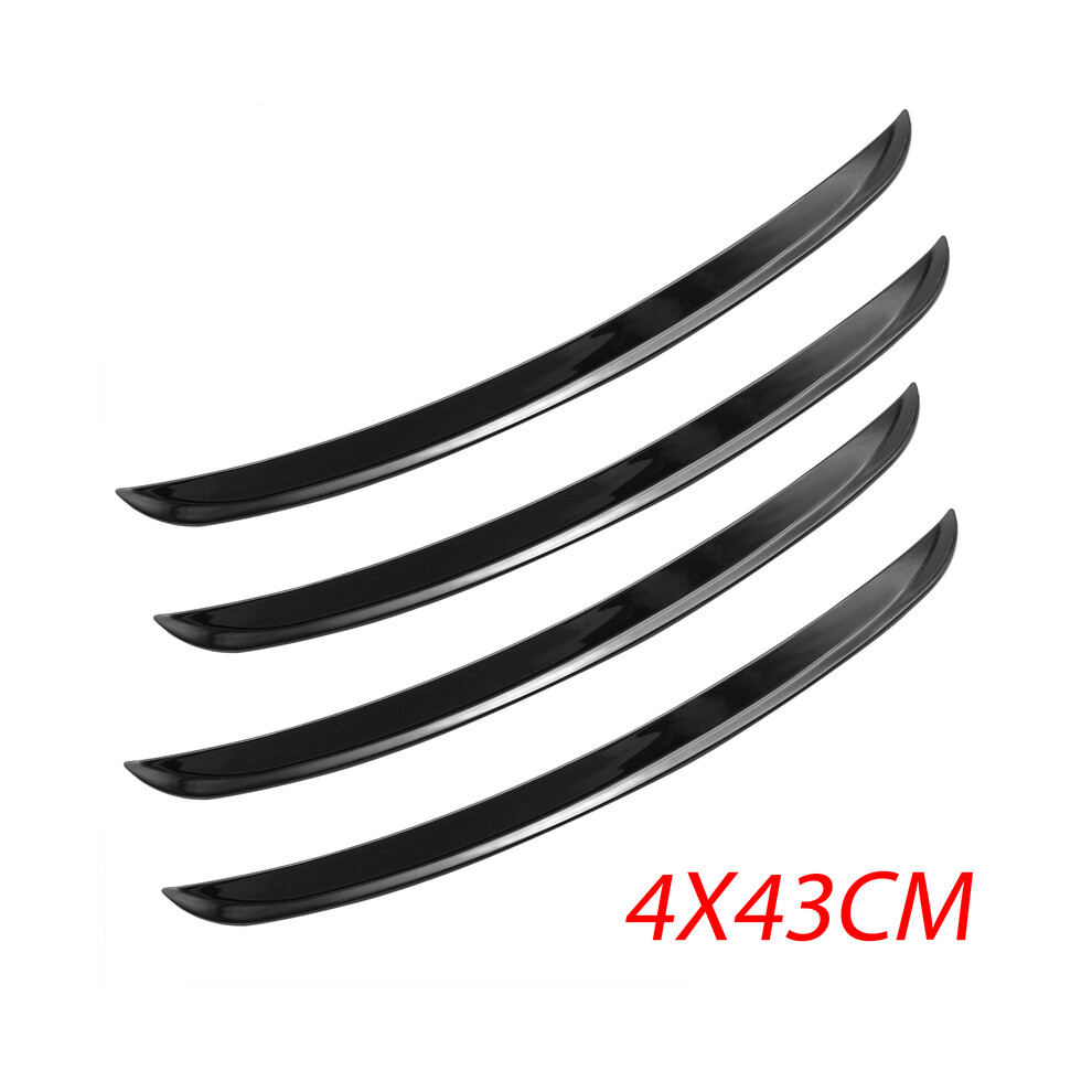 (4Pcs 43Cm) 4Pcs Universal Car Fender Flares Arches Wing Expander Arch Eyebrow Auto Mudguard Wheel Lip Body Kit Protector Cover Mud Guard Black 8721142160040