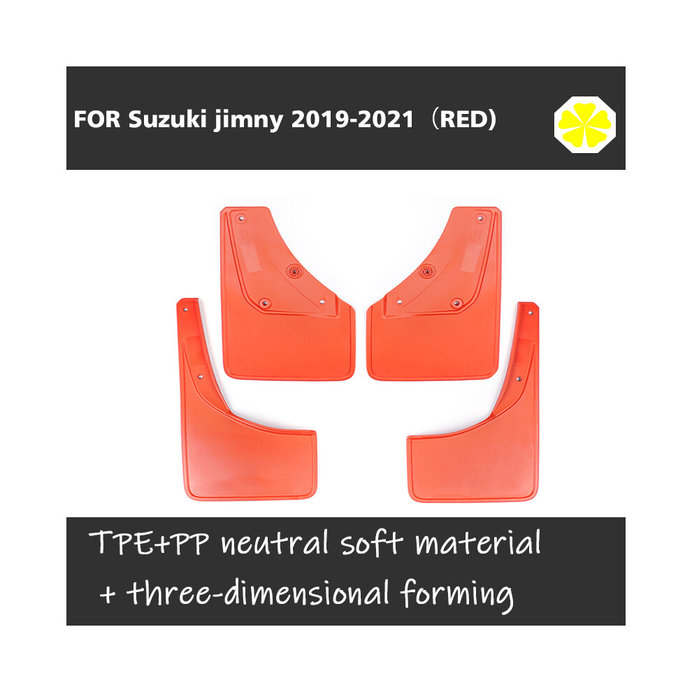 (Red) For Suzuki Jimny 2019 2020 2021 Mudguards Splash Mud Flap Guard Fender Car Accessories Auto Styline Mudflaps Front Rear 4Pcs Red 8721142142435