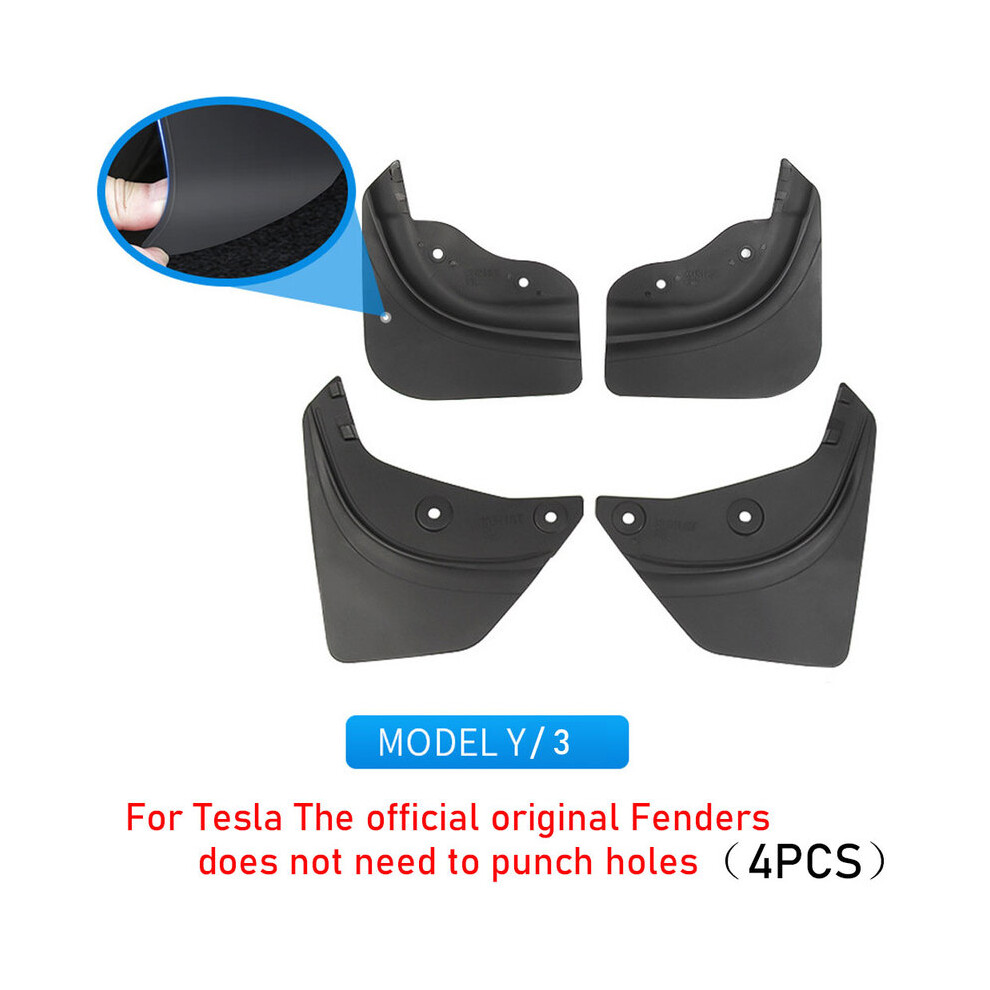 For Tesla Model Y 2020-2023 Invisible Fenders Modification Car Exterior Accessories Mudguards 4Pcs Model 3 Original Fenders 8721142143333