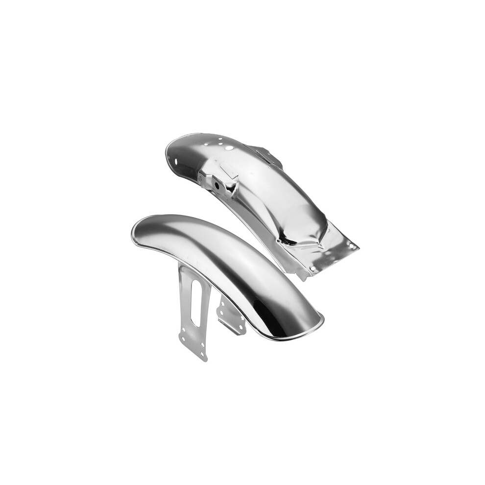 (Chrome Front Rear) Motorcycle Chrome Front Rear Fender Retro Mudguard Cover Metal Protector For Honda Cg125 Cg 125 125Cc Black 8721142131156