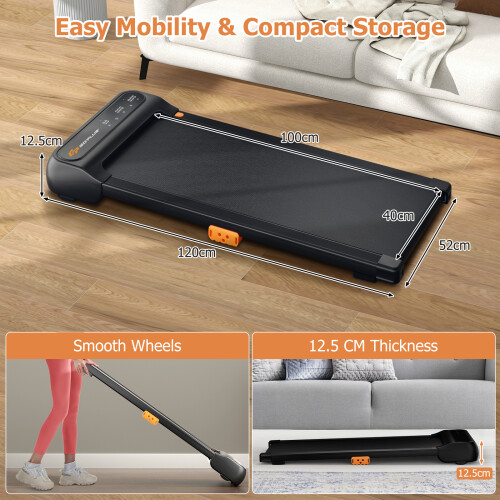 Casart Walking Pad Treadmill Under Desk Treadmill W/ LED Panel Remote Control 1