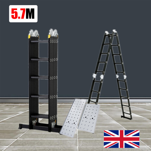 Multi-Purpose Combination Ladder 5.7 M & 2 Scaffold Working Platform