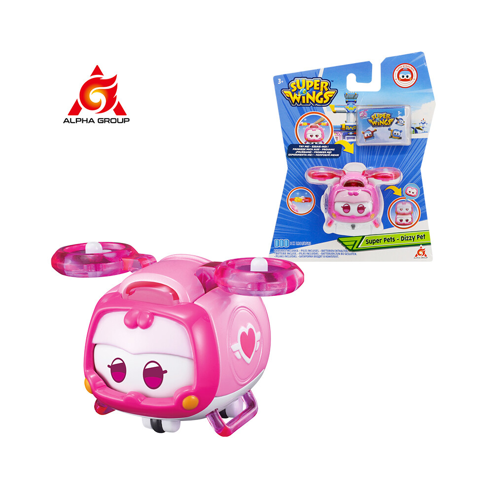 (Super Pet Dizzy) Super Wings S5 Mini Super Pet Astra Leo Sunny Change Expressions With Lights Transforming Action Figures Anime Kid Toys Gift