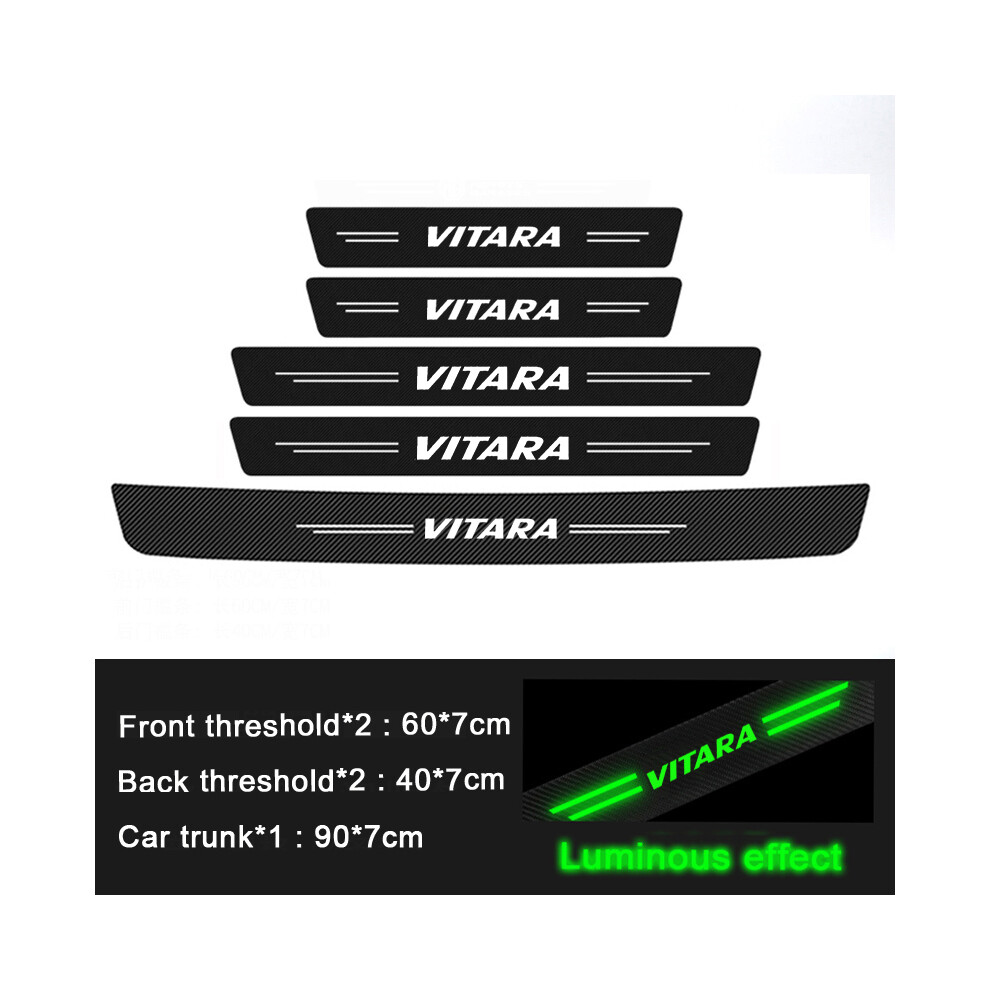 (5Pcs) Motor Vehicle Parts Luminous Car Threshold Tape For Suzuki Vitara Logo Door Sill Protector Night Glowing Trunk Bumper Guard Anti Scratch Sticke 8050287572945