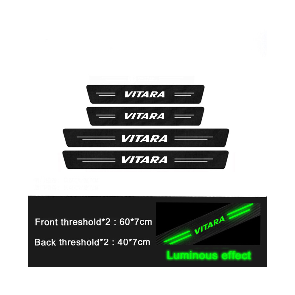 (4Pcs) Motor Vehicle Parts Luminous Car Threshold Tape For Suzuki Vitara Logo Door Sill Protector Night Glowing Trunk Bumper Guard Anti Scratch Sticke 8050287572938