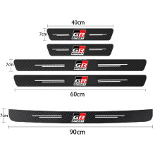 (5PCS For GR sport) Motor Vehicle Parts GR Sport Carbon Fiber Car Door Threshold Sill Protector For Toyota GR Sport Gazoo Racing C-HR RAV4 Mirai Avensis Prado Prius Car
