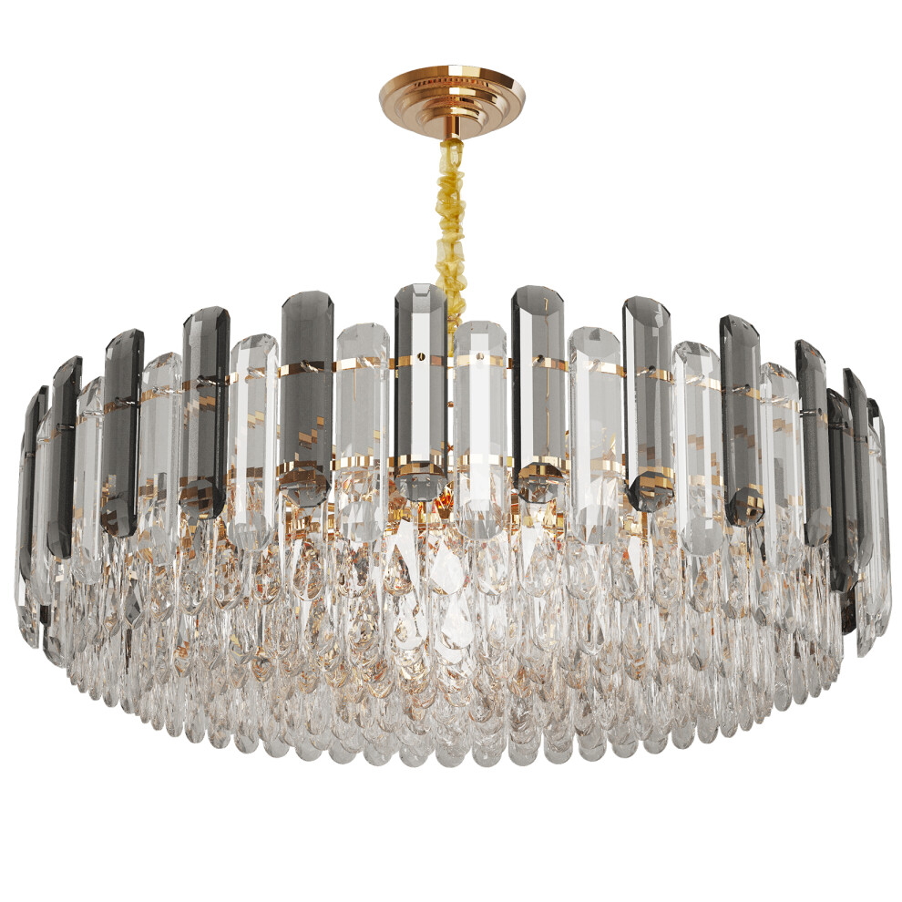 Modern Luxury Round Crystal Chandelier: 60cm 5 Tiers Pendant Light