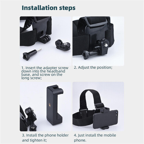 Universal Phone Holder Abs Head Strap Mount Headband Holder With Mobile Phone 1