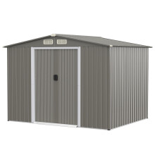 8FT x 6FT Metal Storage Shed Tool Shed W/ Double Doors & Foundation