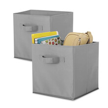 Collapsible Cubes, Gray, Set of 2, Cardboard/PPNW