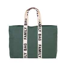 CHILDHOME, Family Bag, Changing Bag, Travel/Weekend Bag, Large Capacity, Detachable Pouch Included, Green Signature Collection
