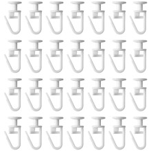 Curtain Hooks Plastic 100 Pcs Curtain Track Glider Hooks 11 mm Curtain Rail Hooks Curtain Rail Gliders for Window Door Shower Curtains