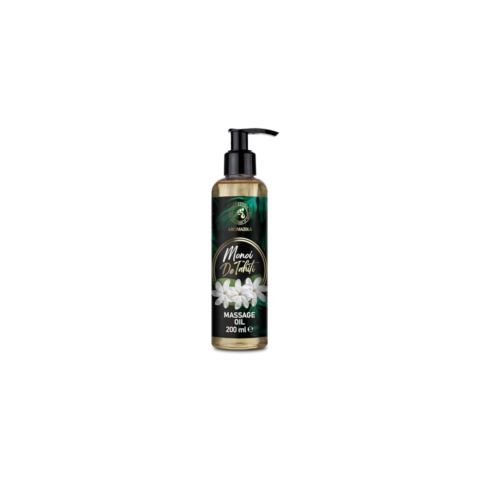 Aromatika Trust The Power Of Nature Peach Massage Oil Monoi De Tahiti 200Ml - Body Oil With Coconut - Jojoba - Almond - Grapeseed - Kernel Oils & Gardenia Flowers Extract - Aromatherapy