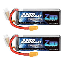 3S Lipo Battery 2200mAh 11.1V 120C RC Battery with XT60 Plug RC Lipo for FPV Drone Quadcopter Helicopter Airplane RC Boat RC Car RC Models(2 Pack)