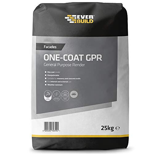 Everbuild One Coat General Purpose Render, Grey, 25 kg