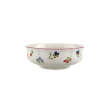 Petit Fleur Delicate Dessert Bowl, Premium Porcelain with Fine Reliefs and Patterns of Flowers and Fruits, White / Multicolored, 15 cm