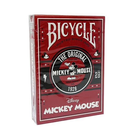 Red Bicycle Disney Mickey Mouse Playing Cards - Custom Poker Sized Deck - Includes Cipher Card Bag 1