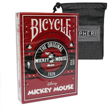 Red Bicycle Disney Mickey Mouse Playing Cards - Custom Poker Sized Deck - Includes Cipher Card Bag