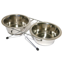 Steel Double Diner Cat Bowls, Small