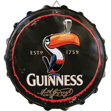 Bottle Cap Metal Sign - Toucan Design (28cm x 28cm)