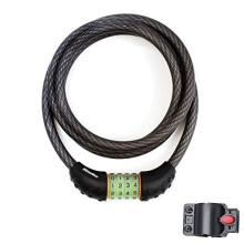 8190EURDPRO Bike Cable Lock, Black, 1.80 m x 12 mm