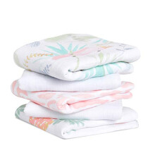 Musy Squares - Tropicalia, Pack of 5 | Large 100% Cotton Muslin Cloth | Soft & Lightweight Unisex Baby Essentials | Cloths for Newborn Girls & Boys |