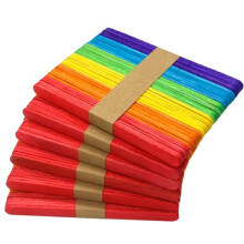 Coloured Lollipop Sticks, 300 Lolly Sticks, Craft Sticks, lolly pop sticks, Red, Green, Yellow, Blue And Orange 5 Colours
