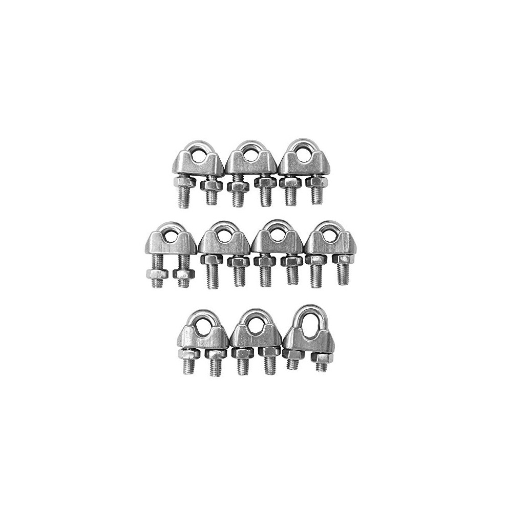 10Pcs M8 304 Stainless Steel U Clamps Wire Rope Clip Cable Clamp For Wire Ropes And Industry Household Shipping 705333171693