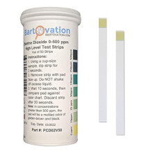 Chlorine Dioxide Single Factor Test Strips, 0-500 ppm [Vial of 50 Strips]