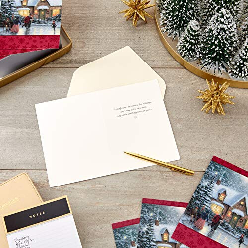 Hallmark Thomas Kinkade Χριστουγεννιάτικες Κάρτες, Πατινάζ (40 Κάρτες και Φάκελοι) 1