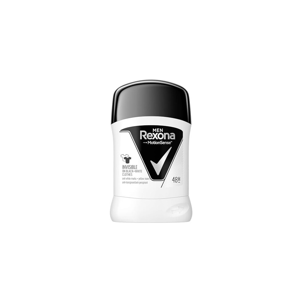 Rexona Men's Black/White 50Ml Anti Perspirant Stick Invisible & For