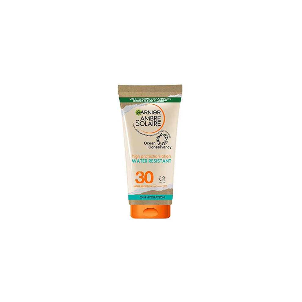 Ambre Solaire SPF 30 Water Resistant High Protection Sun Cream Lotion, High Sun Protection Factor 30, Non Sticky Sunscreen, UVA & UVB Protection,