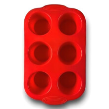 6-Cup Deep Silicone Muffin Tray, Silicone Yorkshire Pudding Tray, Muffin tin, Non-Stick Muffin Cupcake Tin for Muffins Cupcakes or Yorkshire Puddings,