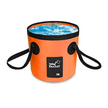Folding Bucket,20L Portable Collapsible Bucket Water Carrier Storage Wash Bin for Camping Hiking Fishing Travel (Orange)
