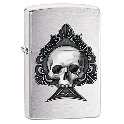 Zippo Lighter, Metal, Brushed Chrome, One Size