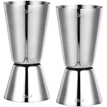 Keepatry Spirit Measures 25ml 50ml Set - 2Pack 304 Stainless Steel Jigger Spirit Measure Set Cocktail Measure Cup Set Whisky Shot Measure for Gin
