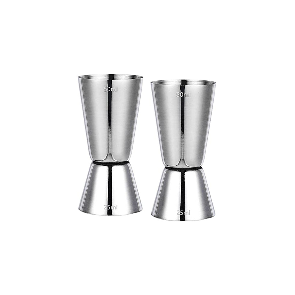 Keepaty Keepatry Spirit Measures 25Ml 50Ml Set - 2Pack 304 Stainless Steel Jigger Spirit Measure Set Cocktail Measure Cup Set Whisky Shot Measure For Gin
