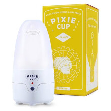 Pixie Menstrual Cup Steamer Sterilizer Cleaner - Kills 99.9% of Germs with Steam - 3 Minutes and Your Period Cup is Sterile! Automatic Timing and Shut