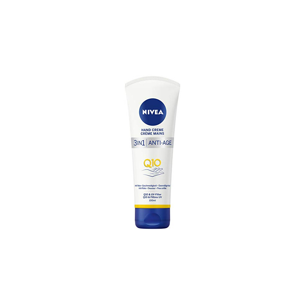 3-in-1 anti-ageing Q10 hand cream (100 ml), hand care helps reduce wrinkles, skin cream with UV filter for normal to dry hands