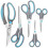 Scissors, Kitchen Scissors with Sharp Stainless Steel Blades and Soft Handles, Multifunctional Scissors Set, 5Pcs, Blue/Grey 1
