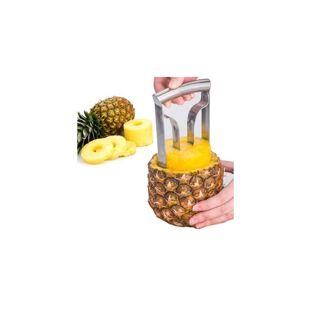 Natureman Stainless Steel Pineapple Corer,Upgraded, Reinforced, Thicker Bladepeeler Premium Pineapple Cutter Corer Fruit Slicer Kitchen Tool