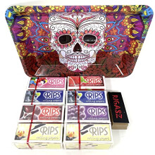 Reds Tips 8 Packs Rips Mixed Flavoured Slim Rolling Papers with DOD MINI Tray