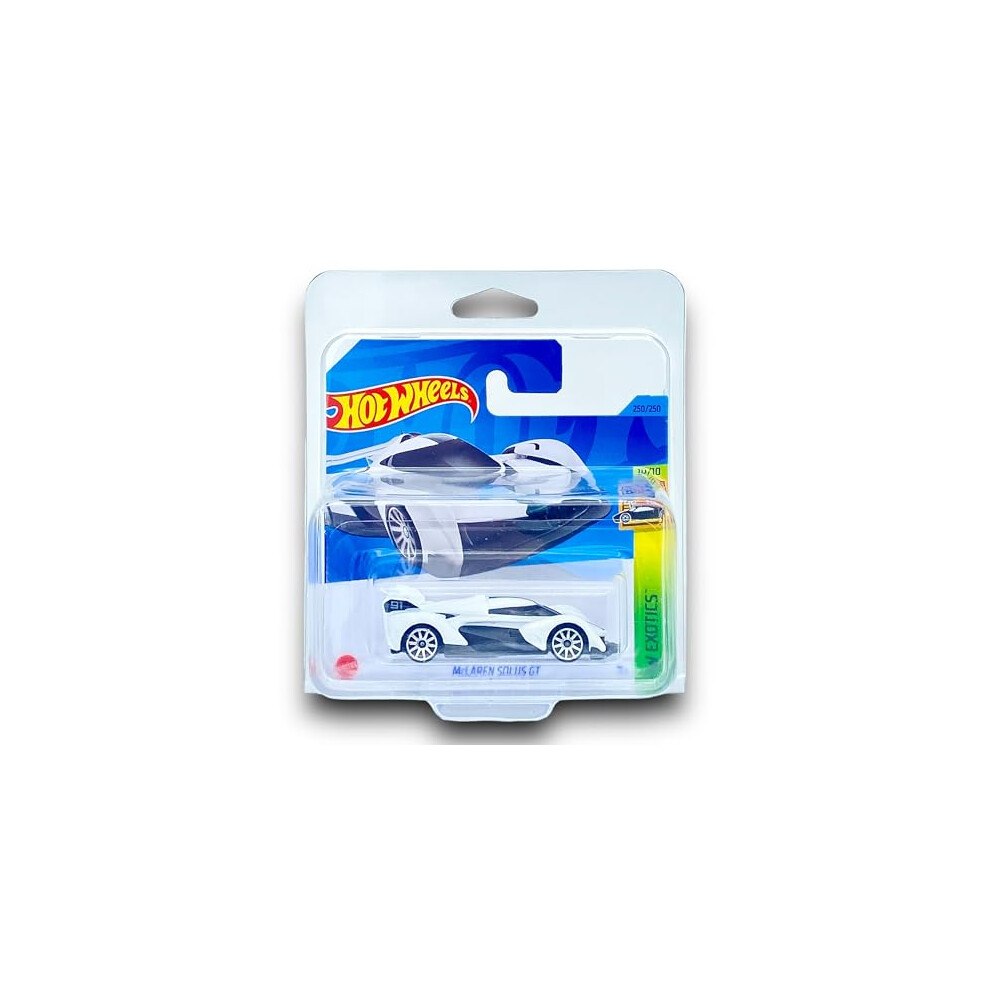 McLaren Solus GT (White & Black) 10/10 HW Exotics - 2023-250/250 (Short Card) - COMES IN A KLAS CAR KEEPER SHORT CARD PROTECTOR CASE - HKG70