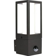 Azurar Exterior Decorative GU10 Lantern with PIR Motion Sensor, IP44 Rated, Slate Grey
