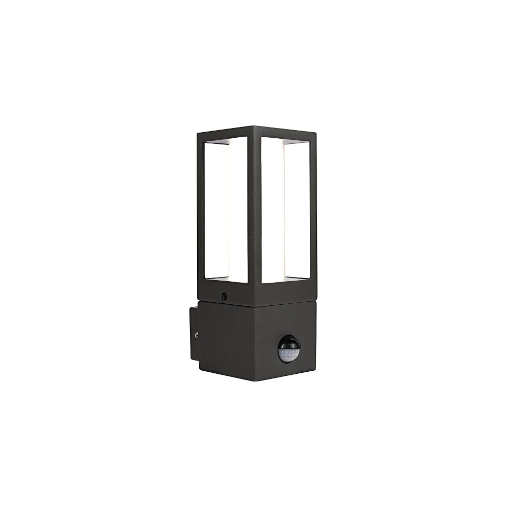 Luceco Azurar Exterior Decorative Gu10 Lantern With Pir Motion Sensor, Ip44 Rated, Slate Grey