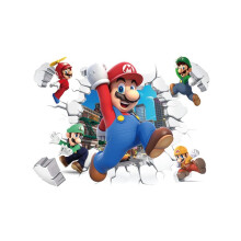 Super Mario Game Wall Sticker Decals,Children Anime Cartoon Bedroom Background Wall Decoration Self Adhesive Wall Sticker,Video Game Sticker Birthday