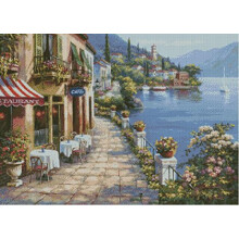 lakeside Street cross stitch kits, 14ct, Egypt cotton thread 300x214 stitch, 64x49cm cross stitch kits