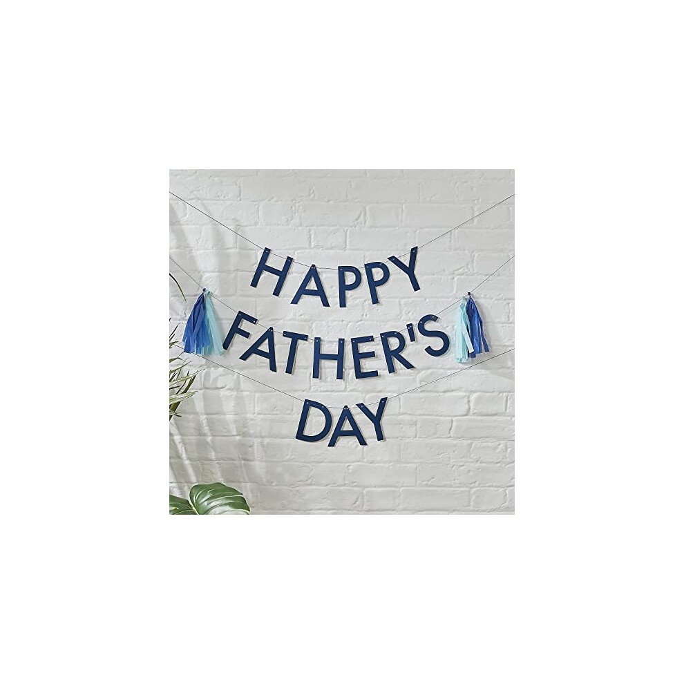 Eco Bunting Best Dad Ever Happy Father's Day Decoration Banner, Blue