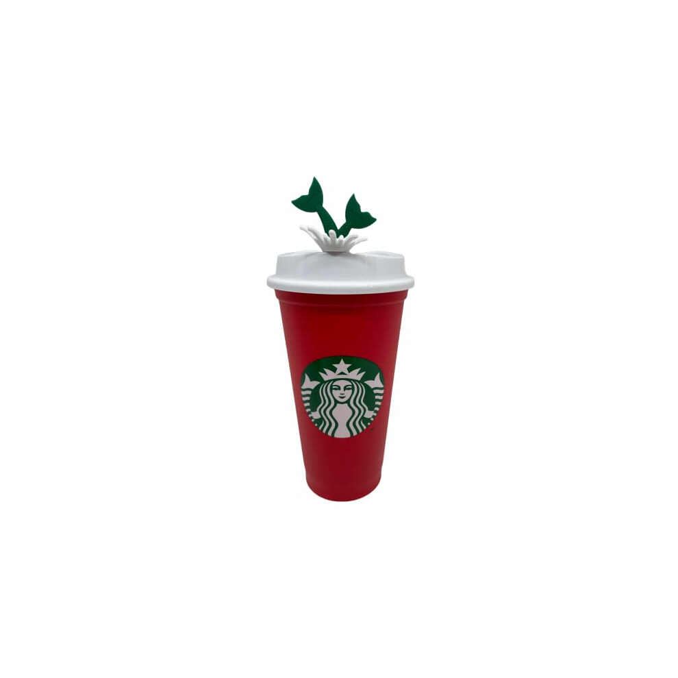 Christmas Siren Tail Stopper with Red Reusable Travel Mug/Cup/Tumbler Grande Medium, 16oz 473ml