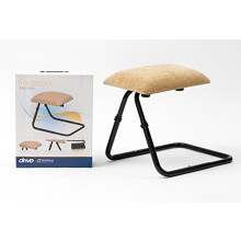 Adjustable Footstool, Beige Chenille Fabric Beige Chenille Fabric / Black Frame